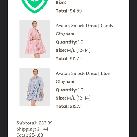 Lullaby Club Avalon Smock Dress CANDY GINGHAM - Picture 2 of 4